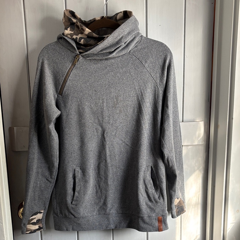 AMPERSAND AVE Gray Double Hoodie